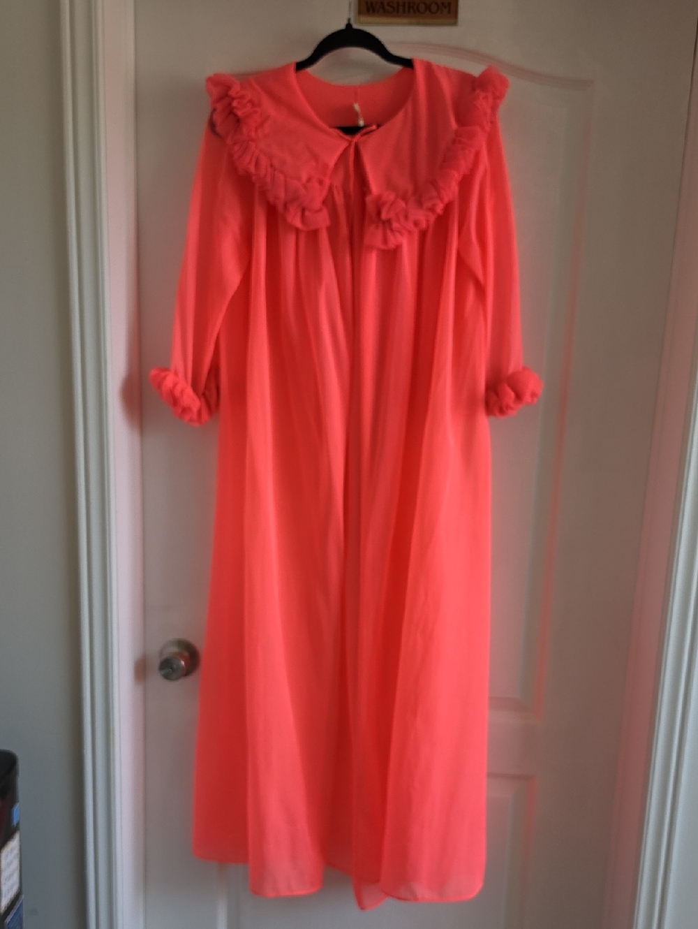 Vtg 1950 Coral Pink Ribbed Fabric Garment with Care Tag